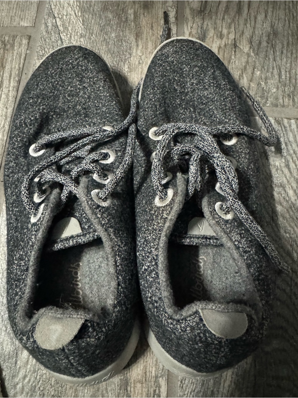 allbirds Charcoal Grey Wool Lace-Up Sneakers